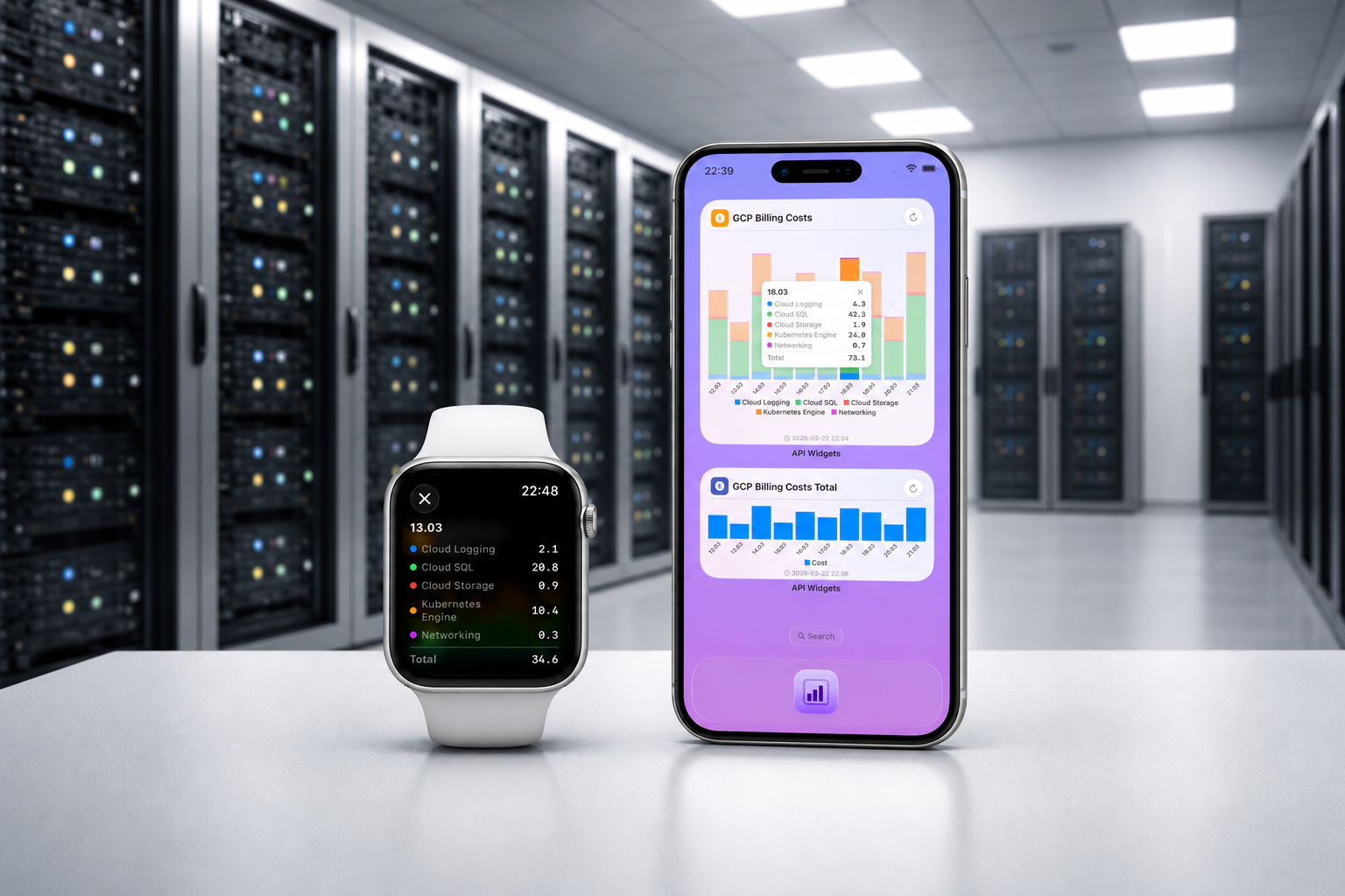 GCP costs on your Apple Watch and iPhone