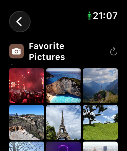 Apple Watch screenshot of the final Nextcloud slideshow widget